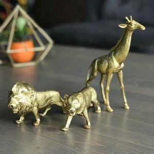 Gold Animals plastic figurines Set of 3 DIY